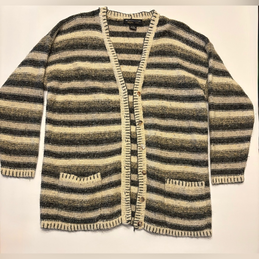 Vintage Metropolitan New York 10001 Striped Cardigan